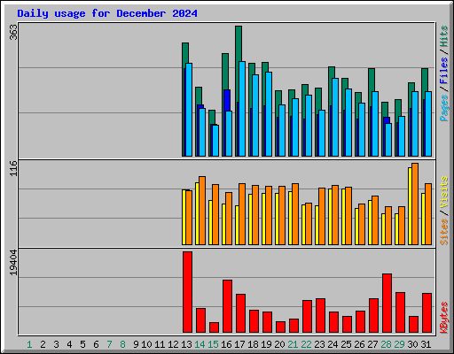 Daily usage for December 2024
