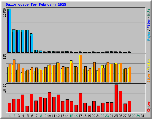 Daily usage for February 2025