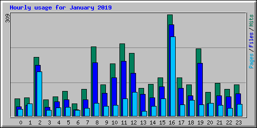 Hourly usage for January 2019