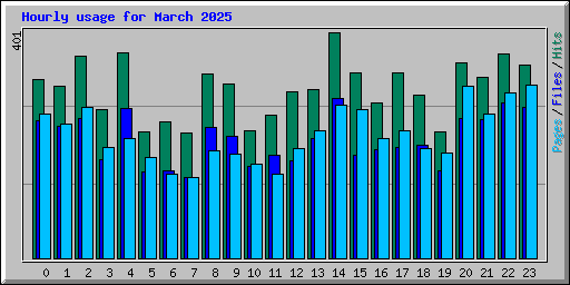 Hourly usage for March 2025
